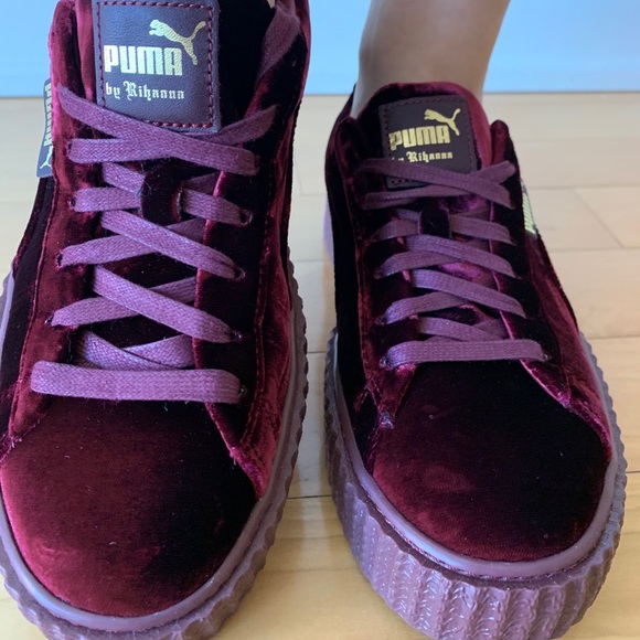 PUMA BY RIHANNA Limited Edition Burgundy Creepers - Picture 3 of 8